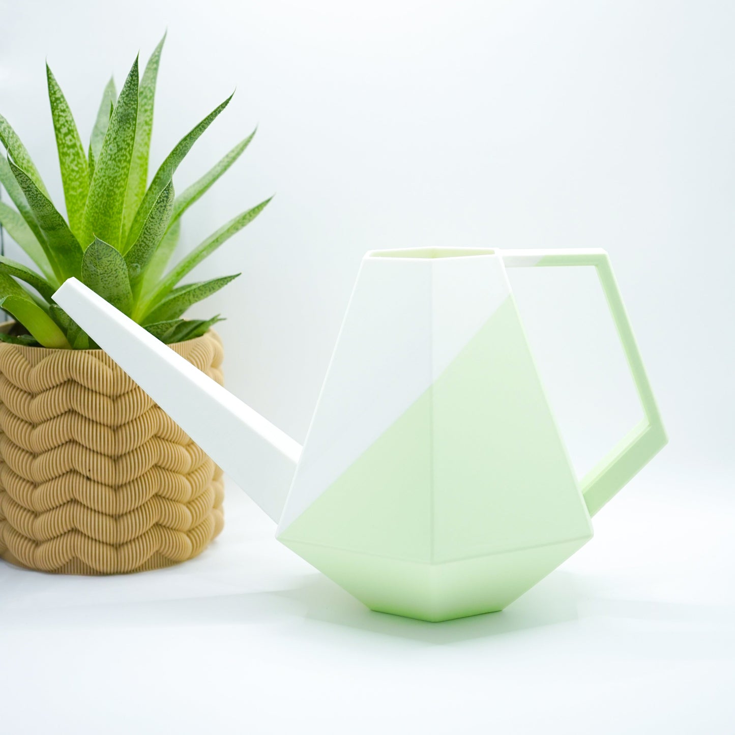 Die zweifarbige Poly Gießkanne ist ein dekorativer Hingucker für deine Zimmerpflanzen. Die Designer Gießkanne wird aus Biokunsstoff und mit dem 3D-Druckverfahren hergestellt. Sie eignet sich perfekt für die Bewässerung und Pflege von Zimmerpflanzen.