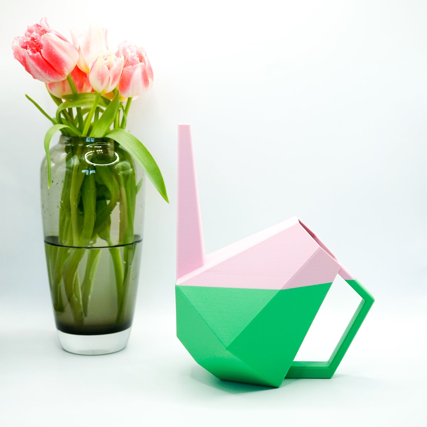 Designer Gießkanne "Poly" | grün rosa MeltingMatter