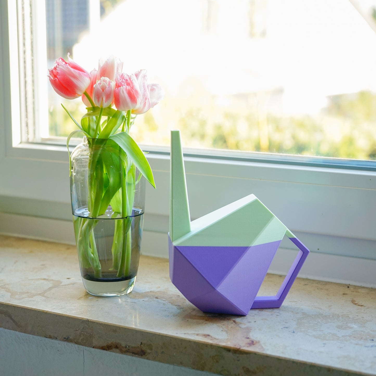 Designer Gießkanne "Poly" | lavendel mintgrün MeltingMatter