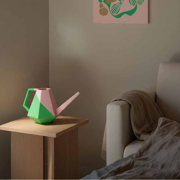 Designer Gießkanne "Poly" | grün rosa MeltingMatter