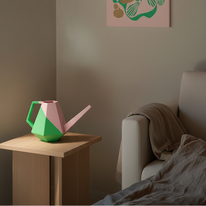 Designer Gießkanne "Poly" | grün rosa MeltingMatter