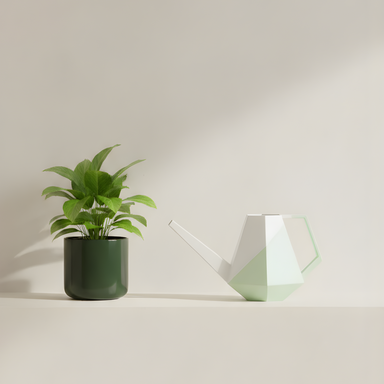 Die zweifarbige Poly Gießkanne ist ein dekorativer Hingucker für deine Zimmerpflanzen. Die Designer Gießkanne wird aus Biokunsstoff und mit dem 3D-Druckverfahren hergestellt. Sie eignet sich perfekt für die Bewässerung und Pflege von Zimmerpflanzen.