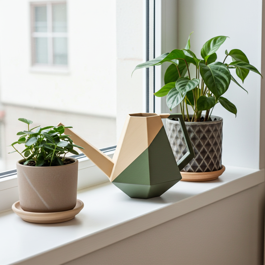 Die zweifarbige Poly Gießkanne ist ein dekorativer Hingucker für deine Zimmerpflanzen. Die Designer Gießkanne wird aus Biokunsstoff und mit dem 3D-Druckverfahren hergestellt. Sie eignet sich perfekt für die Bewässerung und Pflege von Zimmerpflanzen.