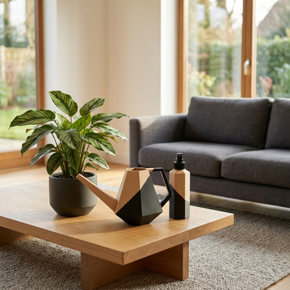 Die zweifarbige Poly Gießkanne ist ein dekorativer Hingucker für deine Zimmerpflanzen. Die Designer Gießkanne wird aus Biokunsstoff und mit dem 3D-Druckverfahren hergestellt. Sie eignet sich perfekt für die Bewässerung und Pflege von Zimmerpflanzen.