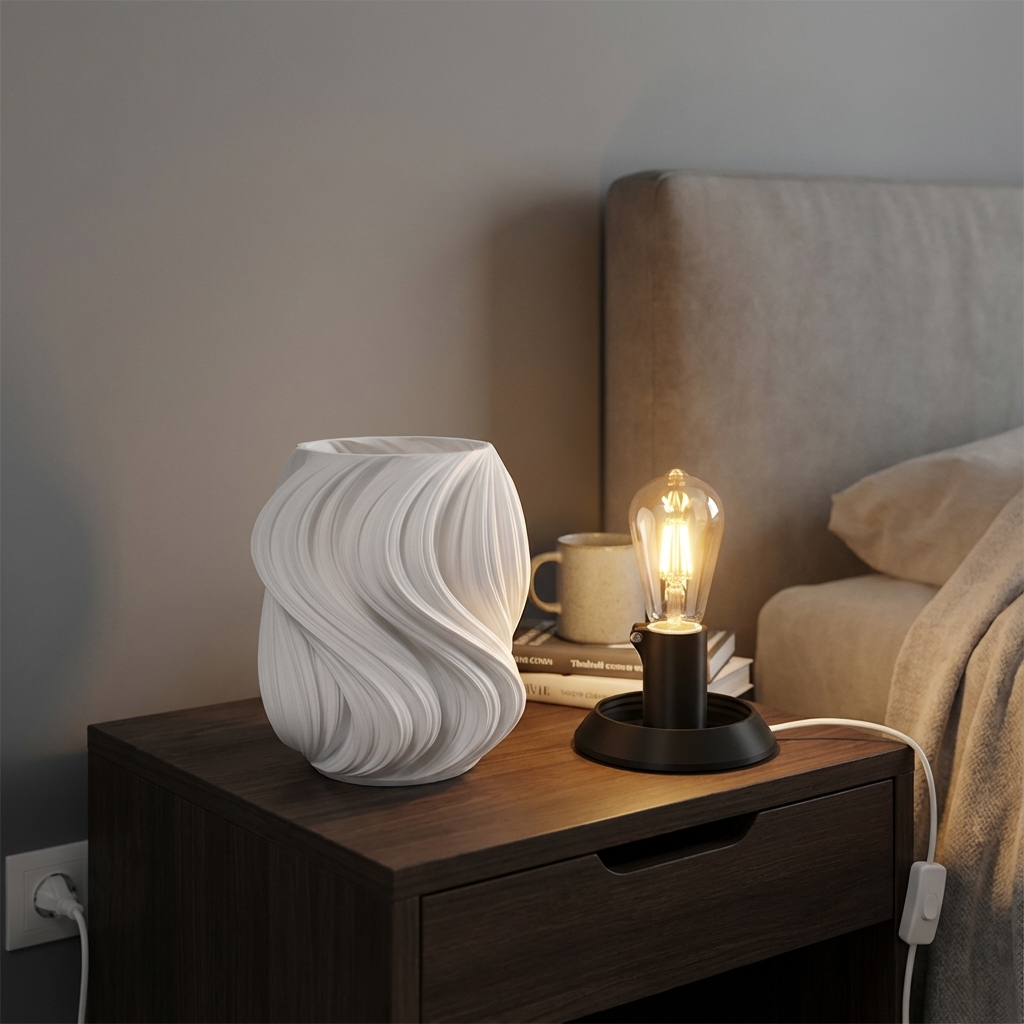 Aurea Tischleuchte – elegante Designlampe mit schwungvollem Schirm MeltingMatter