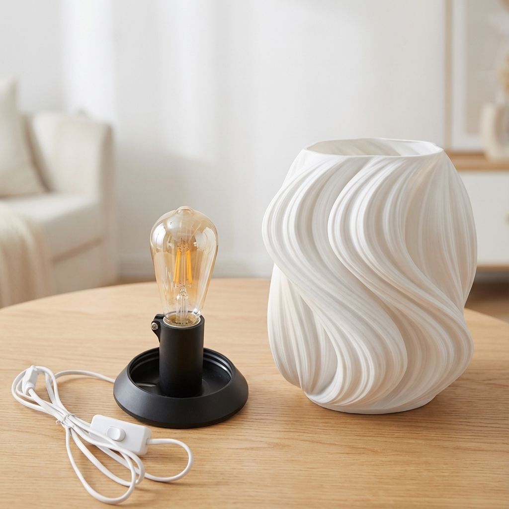 Aurea Tischleuchte – elegante Designlampe mit schwungvollem Schirm MeltingMatter