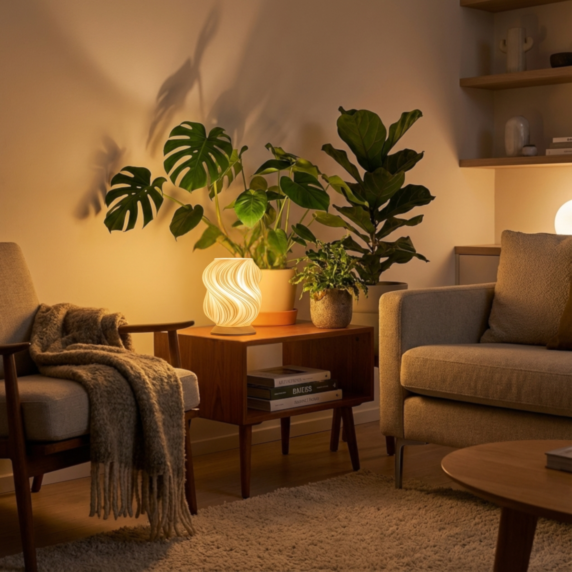 Aurea Tischleuchte – elegante Designlampe mit schwungvollem Schirm MeltingMatter