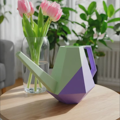 Designer Gießkanne "Poly" | lavendel mintgrün